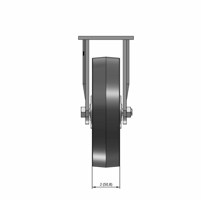8"x2" USA-Rig Rigid Caster with Floor Protective TPU Wheel