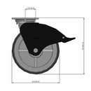 8"x2" USA-Rig Top Total Lock Caster with Floor Protective TPU Wheel