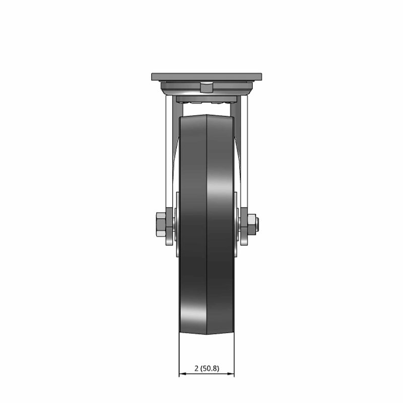 8"x2" USA-Rig Swivel Caster with Floor Protective TPU Wheel