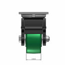 Top dimensioned CAD view of an Albion Casters 4" x 2" wide wheel Swivel caster with 4" x 4-1/2" top plate, with a top total locking brake, XI - X-treme Solid Polyurethane wheel and 1000 lb. capacity part