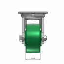 Top dimensioned CAD view of an Albion Casters 4" x 2" wide wheel Swivel caster with 4" x 4-1/2" top plate, without a brake, XI - X-treme Solid Polyurethane wheel and 1000 lb. capacity part