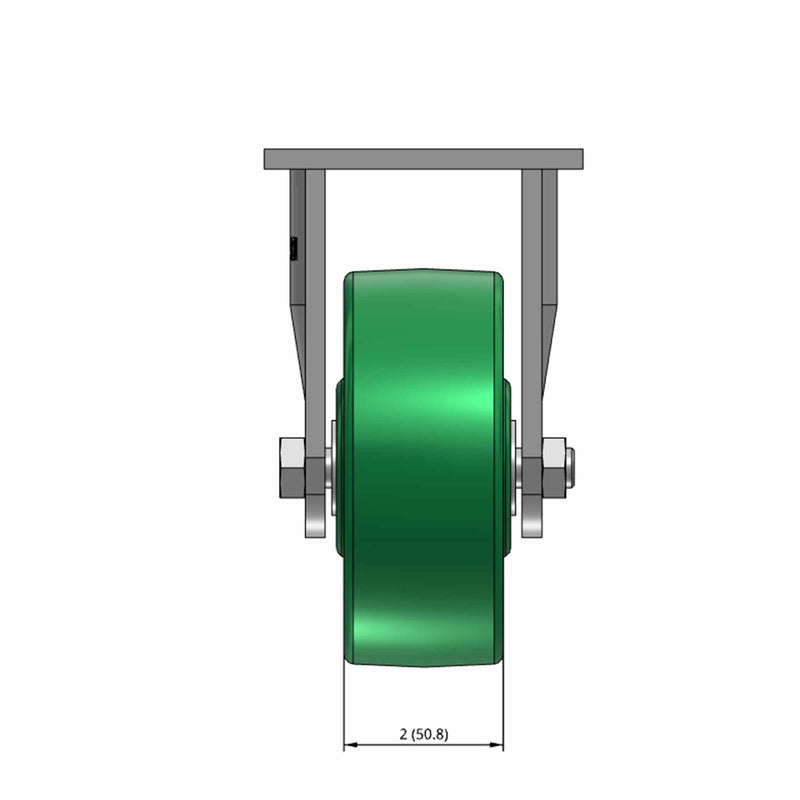 5"x2" USA-Made Rigid Caster with Solid Polyurethane Wheel