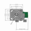 5"x2" USA-Rig Side Locking Caster with Solid Blue Polyurethane Wheel