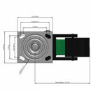 5"x2" USA-Rig Top Total Lock Caster with Solid Blue Polyurethane Wheel