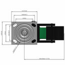 5"x2" USA-Rig Top Total Lock Caster with Ergonomic Polyurethane Wheel