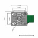 5"x2" USA-Rig Swivel Caster with Ergonomic Solid Blue Polyurethane Wheel