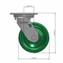 5"x2" USA-Rig Swivel Caster with Ergonomic Solid Blue Polyurethane Wheel