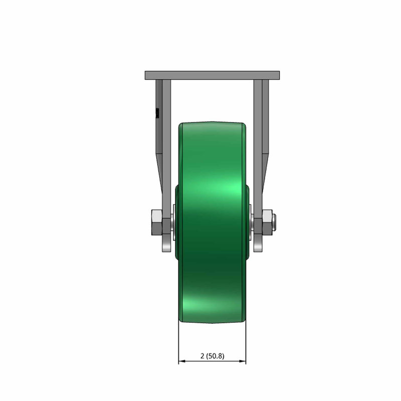 6"x2" USA-Made 7.5" High Rigid Caster with Solid Polyurethane Wheel