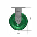 6"x2" USA-Rig 7.5" High Rigid Caster with Solid Blue Polyurethane Wheel