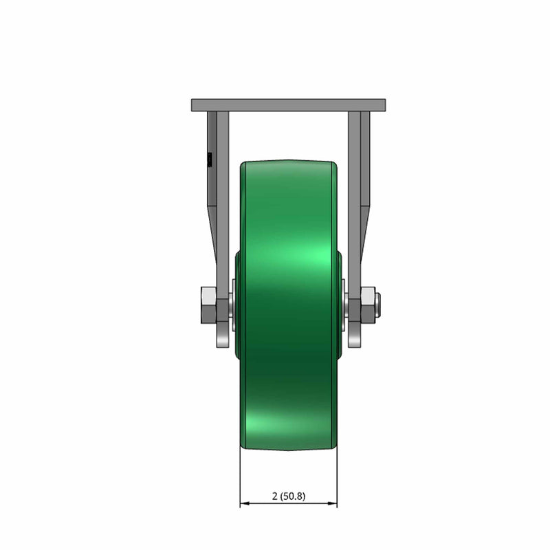 6"x2" USA-Made Rigid Caster with Solid Polyurethane Wheel
