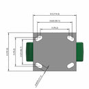 6"x2" USA-Rig Rigid Caster with Solid Blue Polyurethane Wheel