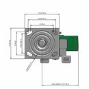 6"x2" USA-Rig Side Locking Caster with Solid Blue Polyurethane Wheel