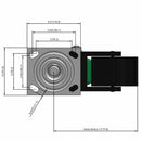 6"x2" USA-Rig 7.5" High Total Lock Caster Solid Blue Polyurethane Wheel