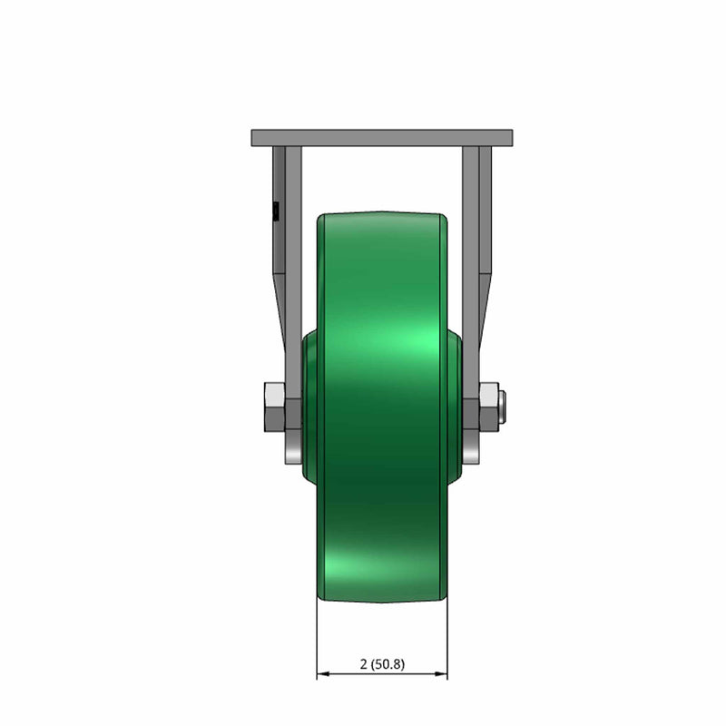 6"x2" USA-Made Rigid Caster with Ergonomic Polyurethane Wheel