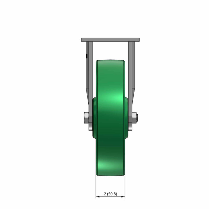 8"x2" USA-Made Rigid Caster with Ergonomic Solid Polyurethane Wheel