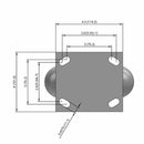 6"x2" USA-Made 7.5" High Rigid Performance-Rubber Donut Wheel Caster