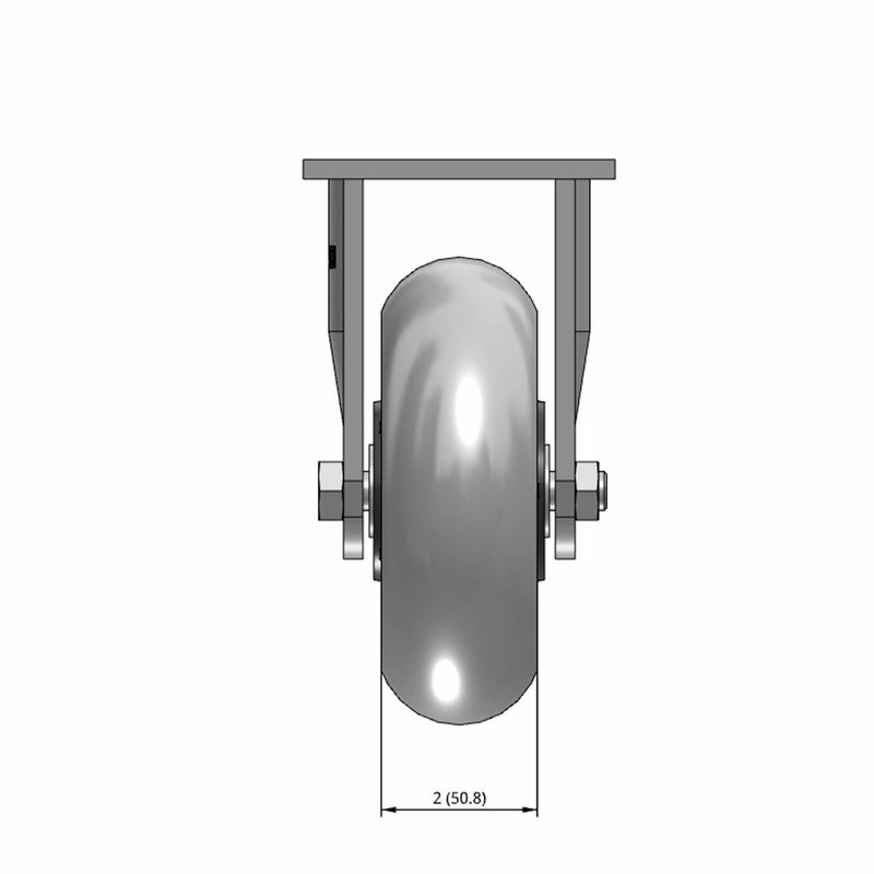 6"x2" USA-Made Rigid Caster with Performance-Rubber Donut Wheel