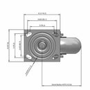 6"x2" USA-Made 7.5" High Swivel Performance-Rubber Donut Wheel Caster