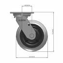 6"x2" USA-Made 7.5" High Swivel Performance-Rubber Donut Wheel Caster