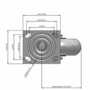 6"x2" USA-Made Swivel Caster with Performance-Rubber Donut Wheel