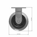 6"x2" USA-Made Rigid Round Performance-Rubber Ball Brg. Wheel Caster