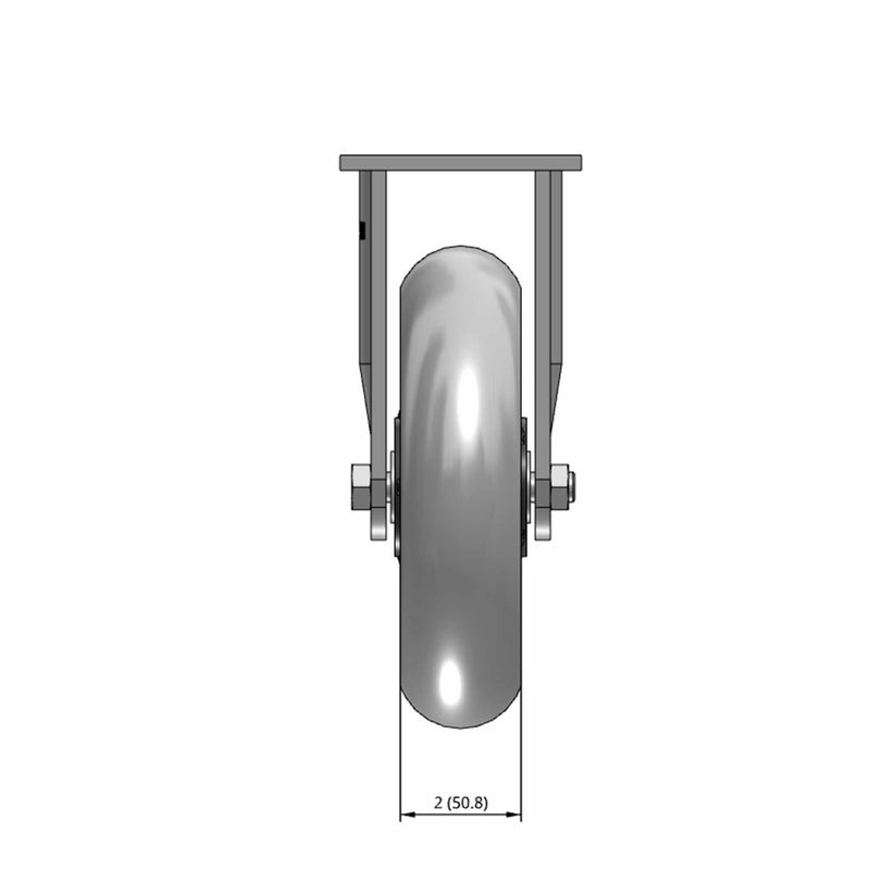 8"x2" USA-Made Rigid Caster with Performance-Rubber Donut Wheel