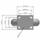 8"x2" USA-Made Rigid Caster with Performance-Rubber Donut Wheel