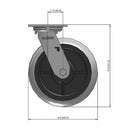 8"x2" USA-Made Swivel Caster with Performance-Rubber Donut Wheel