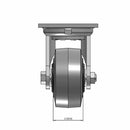 Top dimensioned CAD view of an Albion Casters 4" x 2" wide wheel Swivel caster with 4" x 4-1/2" top plate, without a brake, XS - X-tra Soft Rubber (Flat) wheel and 350 lb. capacity part