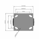 5"x2" USA-Made Rigid Caster with Flat Performance-Rubber Wheel