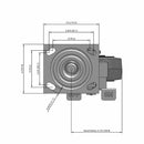 5"x2" USA-Made Side Locking Caster with Flat Performance-Rubber Wheel