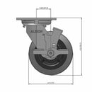 5"x2" USA-Made Side Locking Caster with Flat Performance-Rubber Wheel