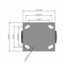 5"x2" USA-Made Rigid Performance-Rubber Ball Bearing Wheel Caster