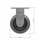 5"x2" USA-Made Rigid Performance-Rubber Ball Bearing Wheel Caster