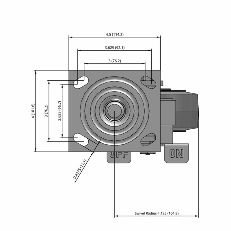 5"x2" USA Side Locking Performance-Rubber Ball Bearing Wheel Caster