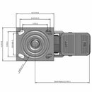 5"x2" USA Top Locking Performance-Rubber Ball Bearing Wheel Caster