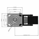 5"x2" USA Total Lock Performance-Rubber Ball Bearing Wheel Caster