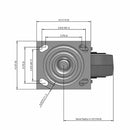 5"x2" USA-Made Swivel Performance-Rubber Ball Bearing Wheel Caster