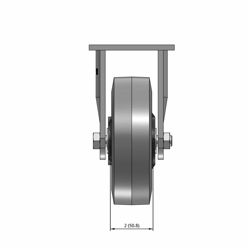 6"x2" USA 7.5" High Rigid Caster with Flat Performance-Rubber Wheel