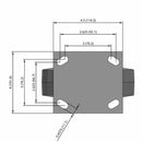 6"x2" USA 7.5" High Rigid Caster with Flat Performance-Rubber Wheel
