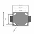 6"x2" USA-Made Rigid Caster with Flat Performance-Rubber Wheel