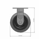 6"x2" USA-Made Rigid Caster with Flat Performance-Rubber Wheel