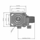 6"x2" USA-Made Side Locking Caster with Flat Performance-Rubber Wheel