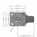 6"x2" USA-Made Swivel Caster with Flat Performance-Rubber Wheel