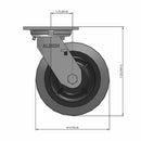 6"x2" USA-Made Swivel Caster with Flat Performance-Rubber Wheel