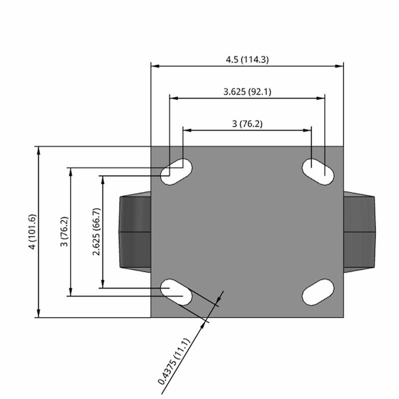 6"x2" USA 7.5" High Rigid Performance-Rubber Ball Bearing Wheel Caster