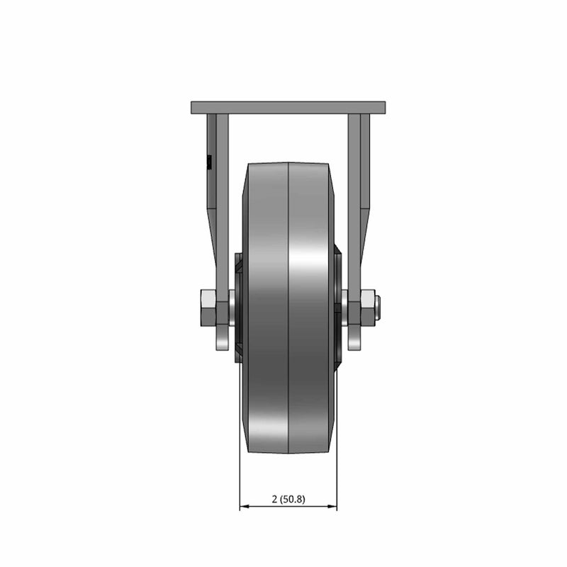 6"x2" USA-Made Rigid Precision Performance-Rubber Wheel Caster