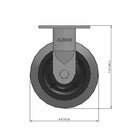 6"x2" USA-Made Rigid Precision Performance-Rubber Wheel Caster