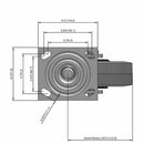 6"x2" USA 7.5" High Swivel Performance-Rubber Ball Brg. Wheel Caster