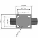 8"x2" USA-Made Rigid Caster with Flat Performance-Rubber Wheel